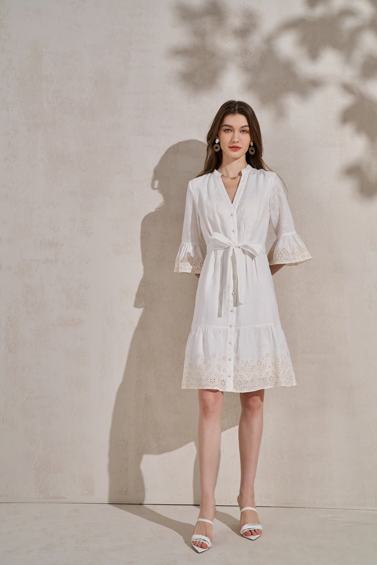 GDS Raven Linen Short Dress | White DRESSES 10 12 14 16 8 GDS L M S WHITE XL XS