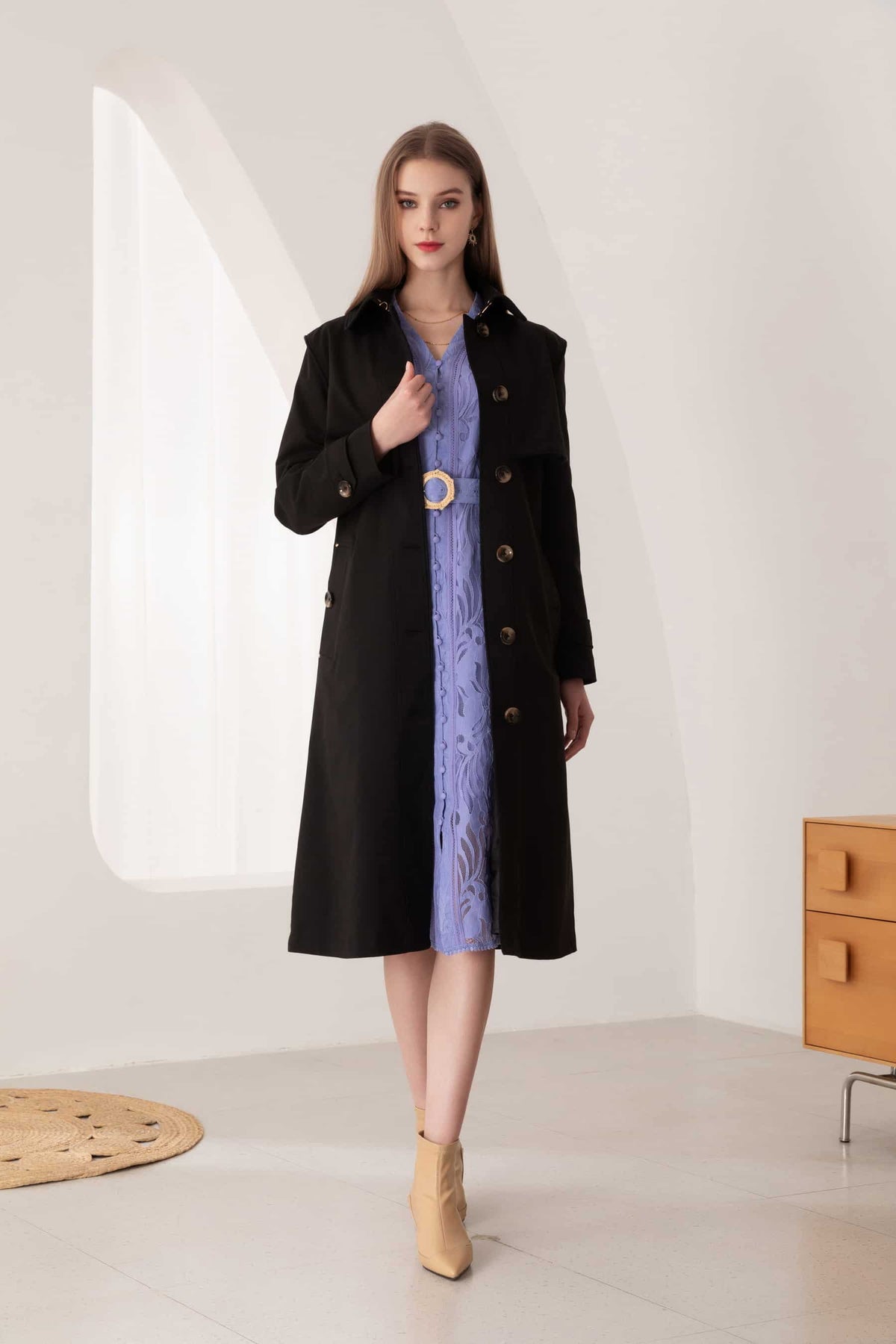 GDS Macy Trench Coat | Black COAT autumn-winter BLACK BS Catch GDS JACKETS L M S SALE 40 % WORK XL XS