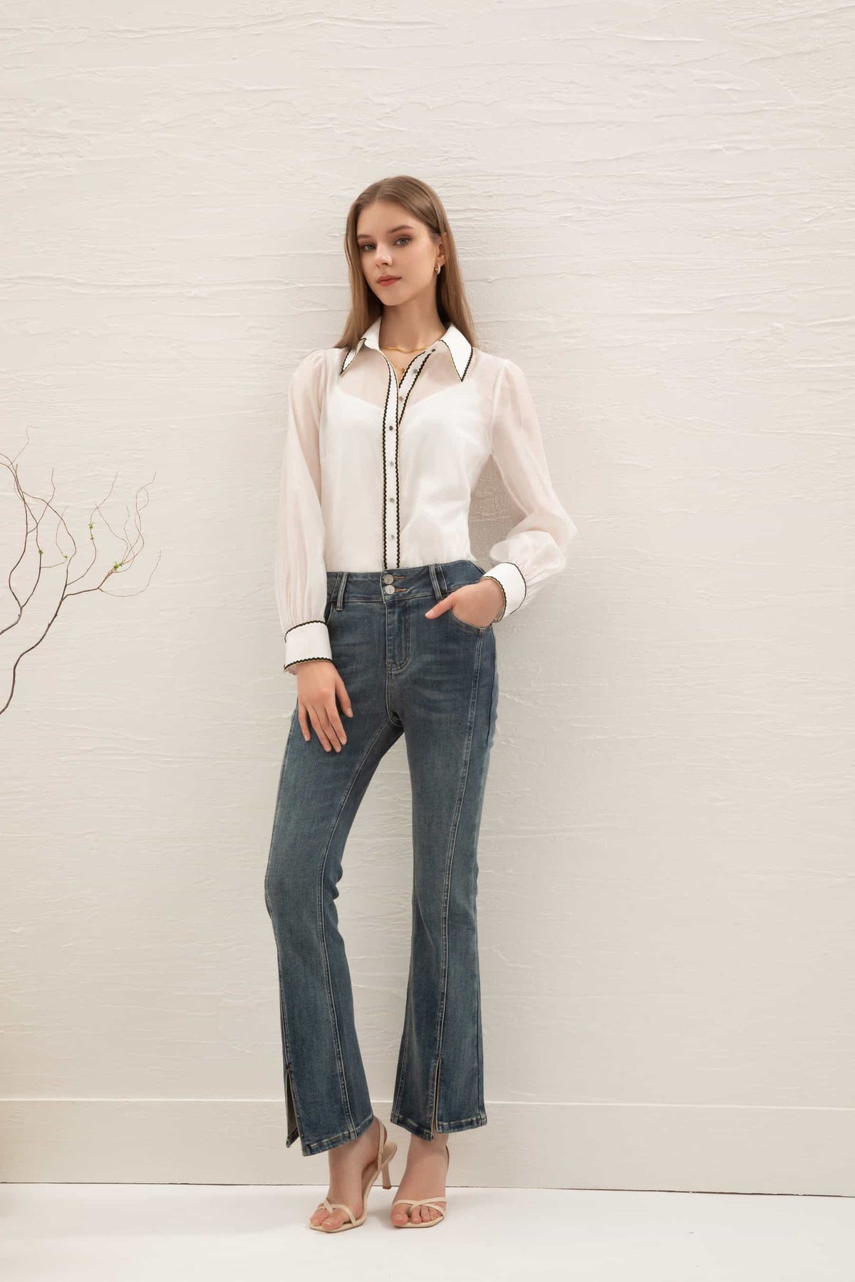 GDS Missika Tencel Blouse | White BLOUSES autumn-winter BLOUSES BRUNCH CASUAL Catch GDS L M S SALE WHITE WORK XL XS