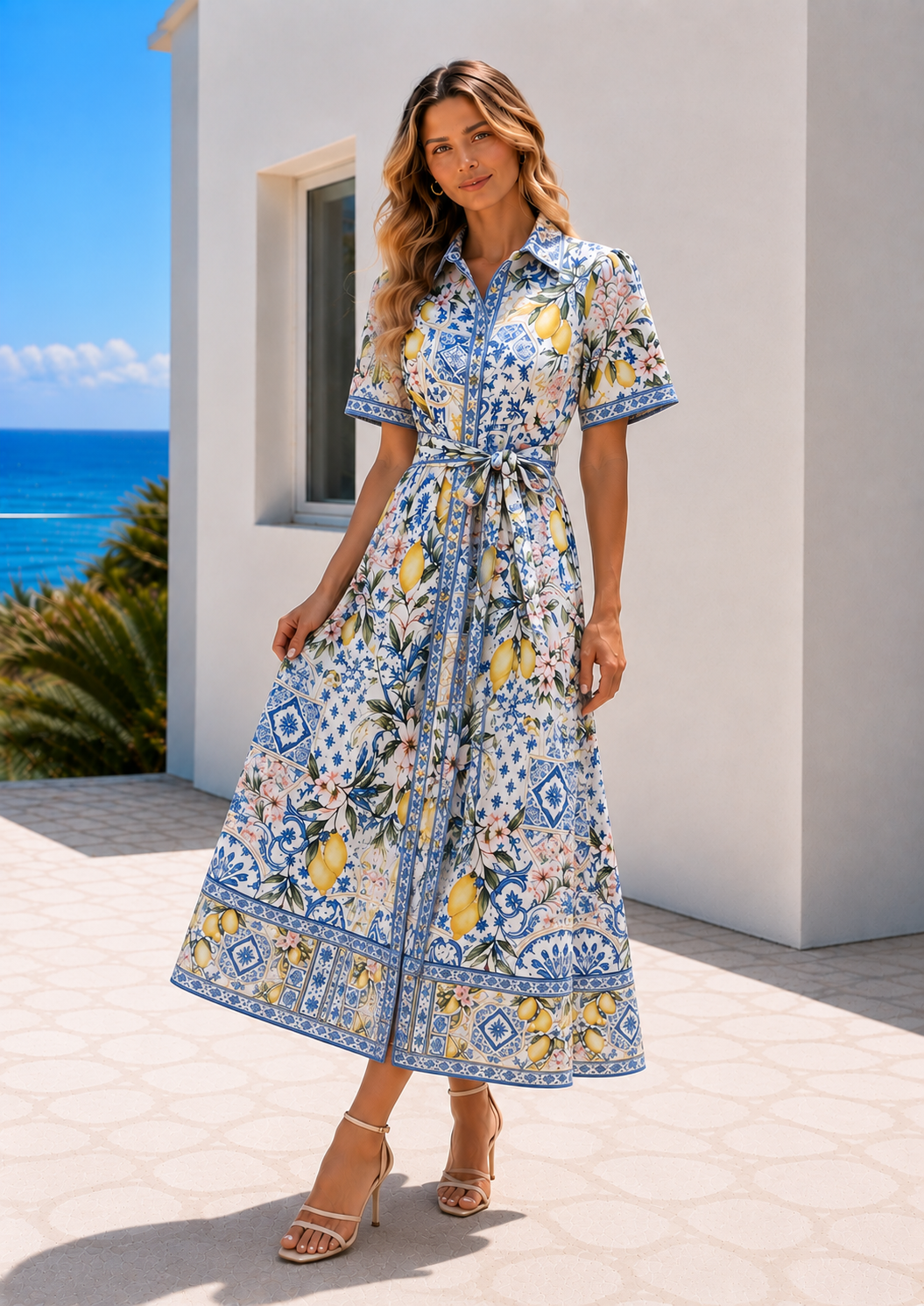 Capri Shirt Dress  | Blue