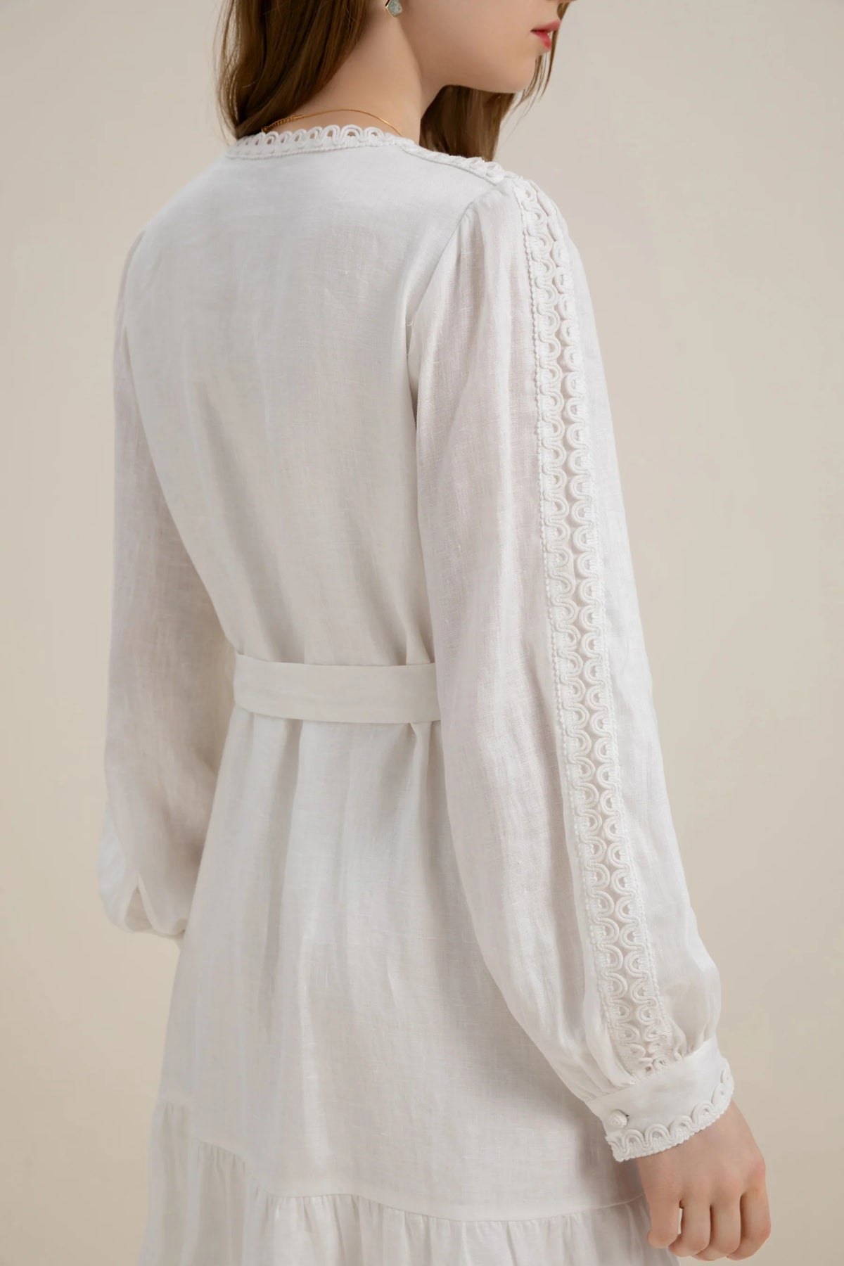 GDS Angelica Linen Short Dress |  White
