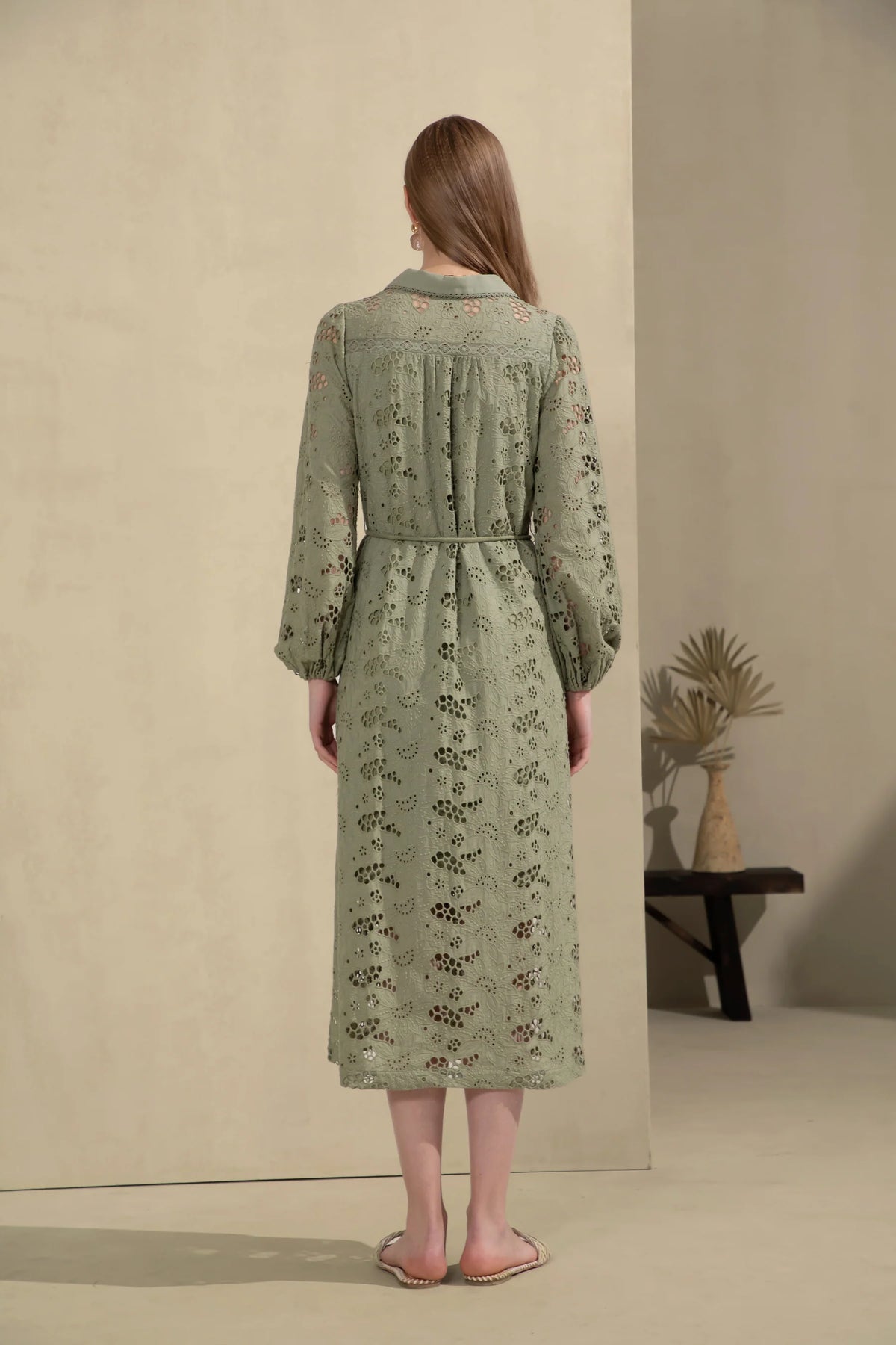 GDS Rosie Embroidered Long Dress  | Khaki