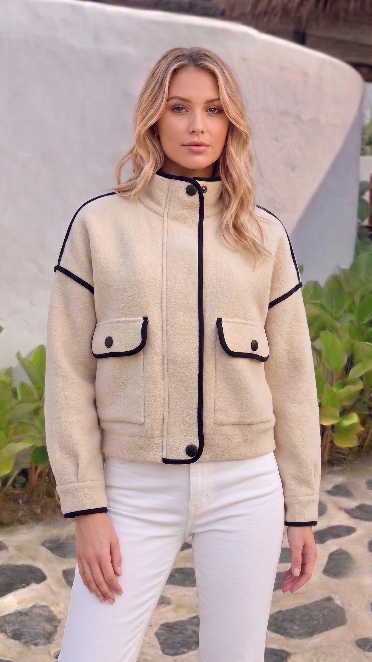 Aspen Jacket  | Beige - Blk