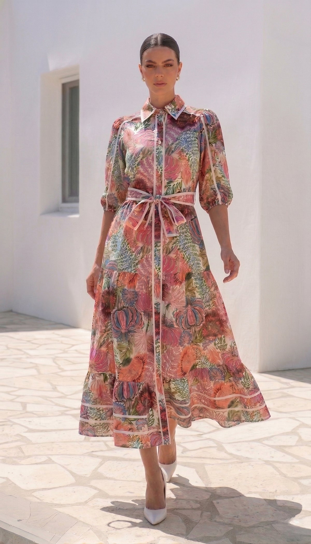 Rosalina Floral Maxi Dress – Pink