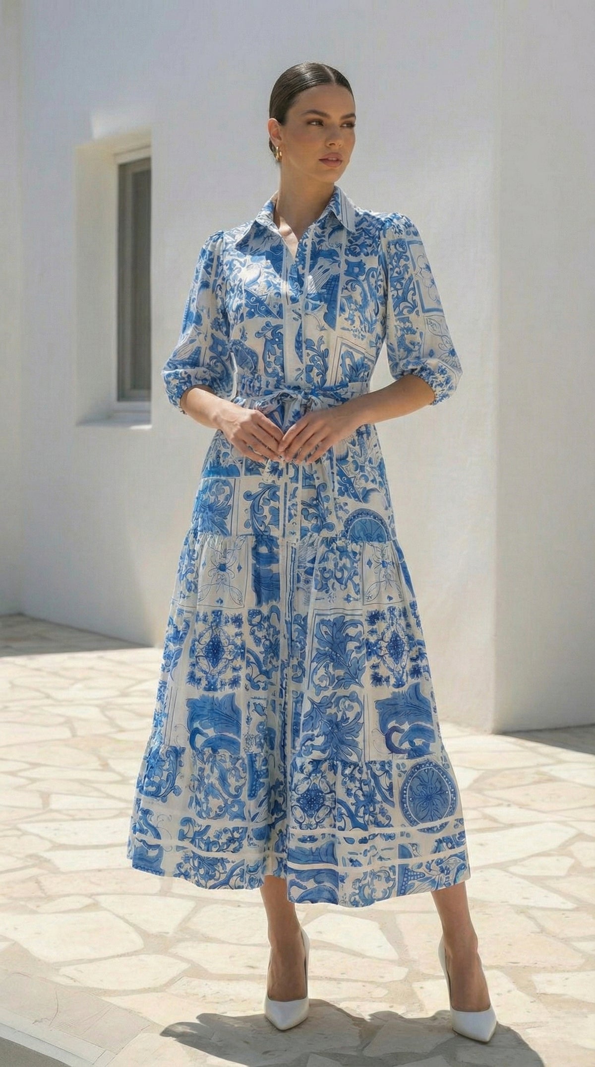 Santorini Dress  | Blue