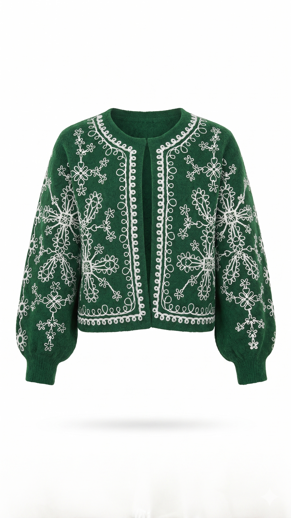 Ana Embroidered Cardi | Green