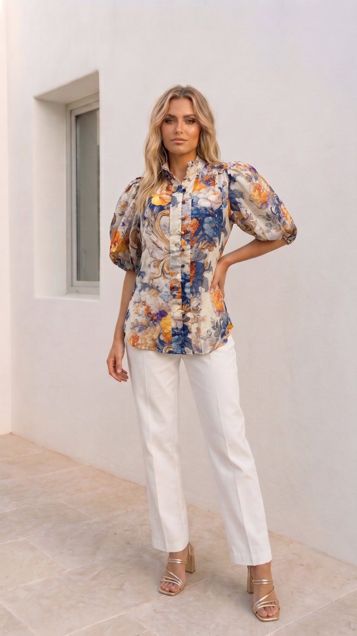 Florida  Blouse | Blue Floral