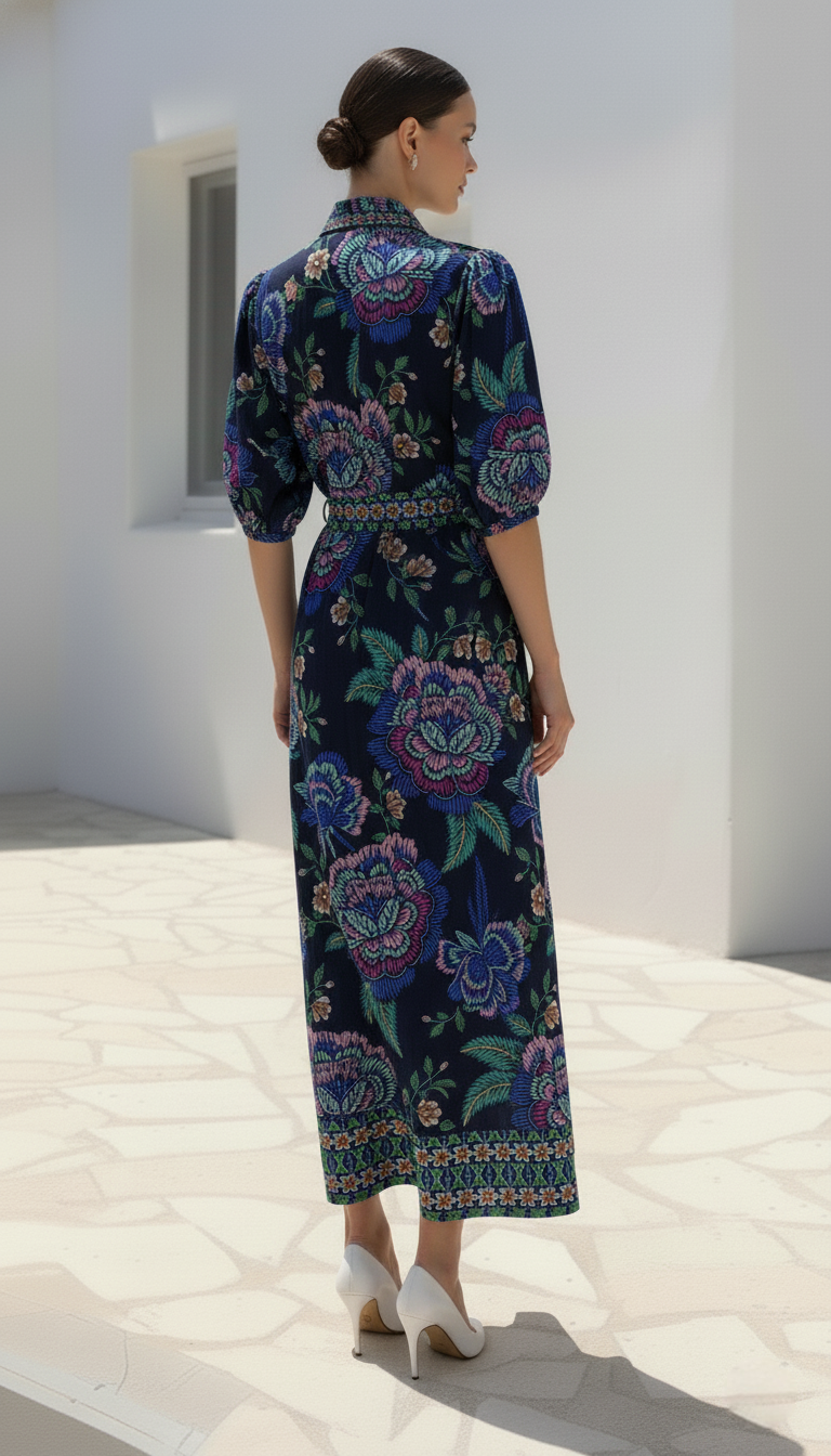 Liberty  Shirt Dress |  Navy- Floral