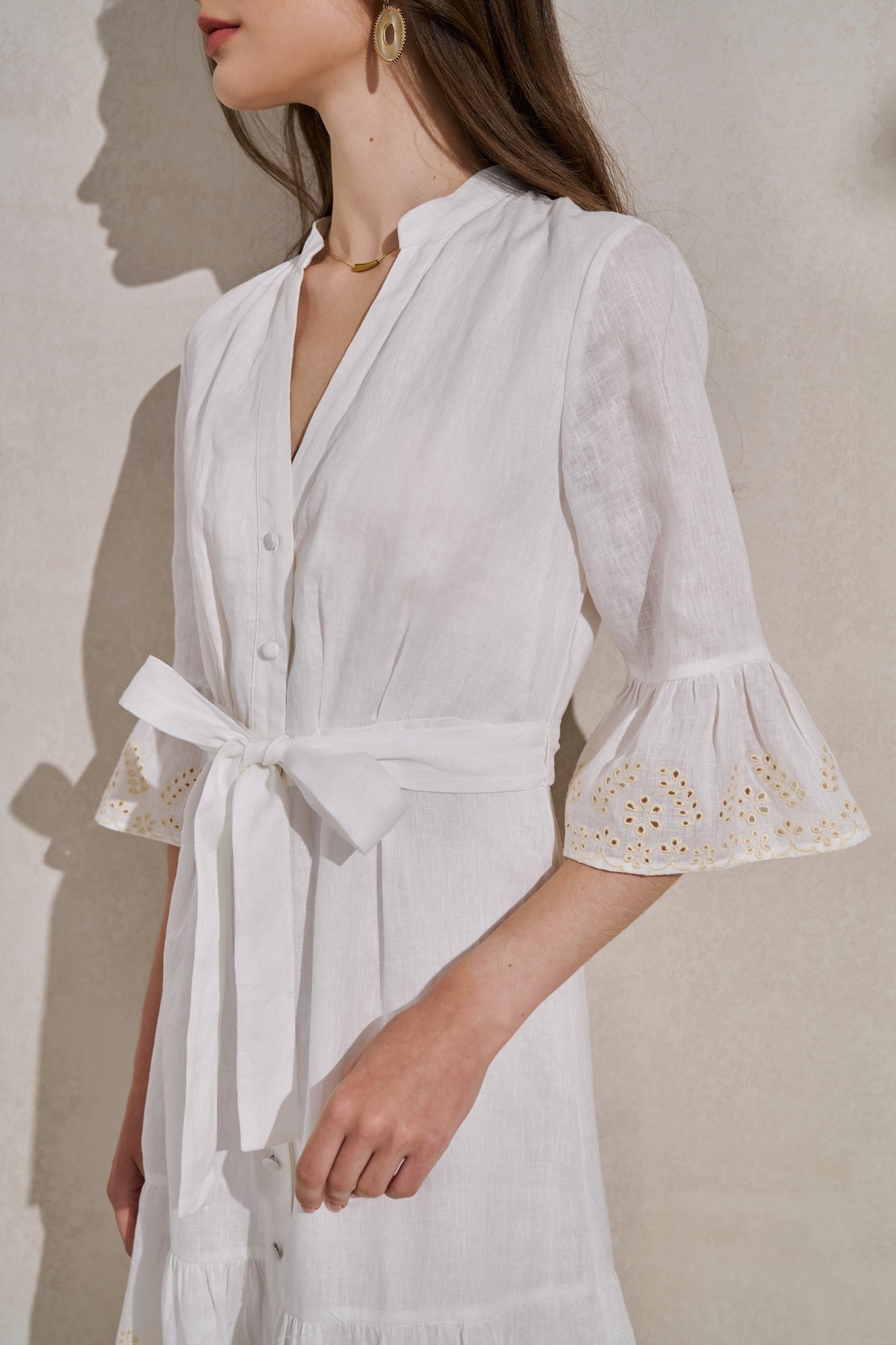 GDS Raven Linen Short Dress | White DRESSES 10 12 14 16 8 GDS L M S WHITE XL XS