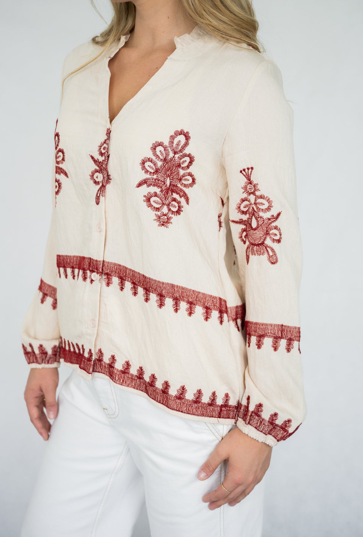 Juliette Shirt | Crm-Red