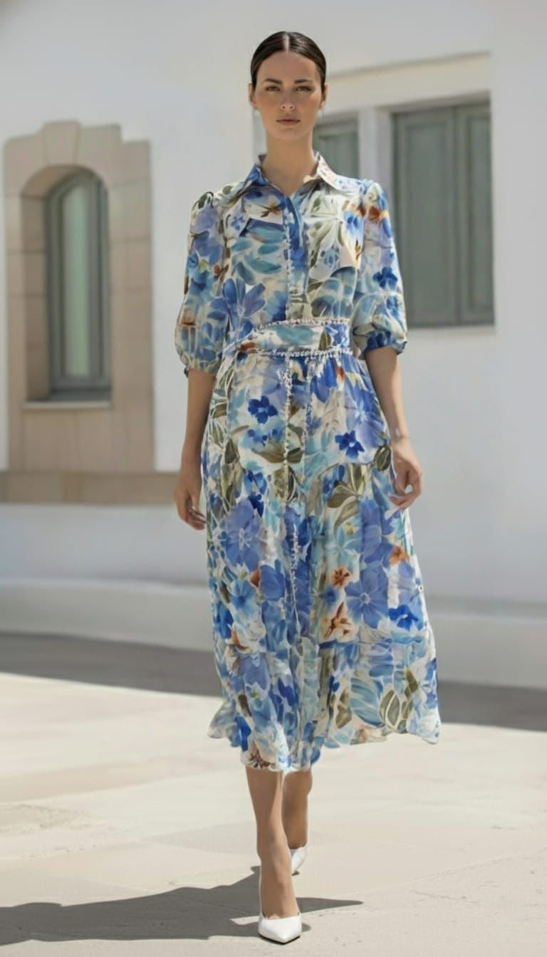 Marta Dress  | Blue